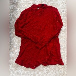 Lane Bryant red lace shirt NWT